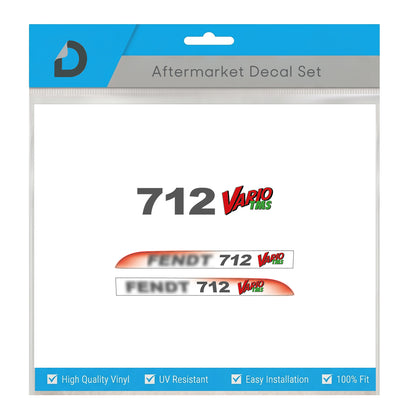 Fendt 712 Vario TMS Decal Set - Facelift Red Gradient Edition - Vinyl Kit