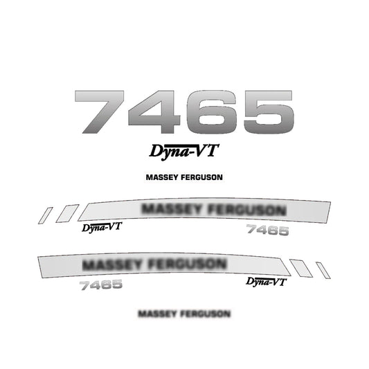 Aftermarket Decal Kit Compatible with Massey Ferguson 7465 – Premium Dyna-VT Hood Graphics Set