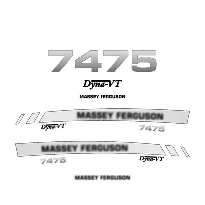 Aftermarket Decal Kit Compatible with Massey Ferguson 7475 – Premium Dyna-VT Hood Graphics Set