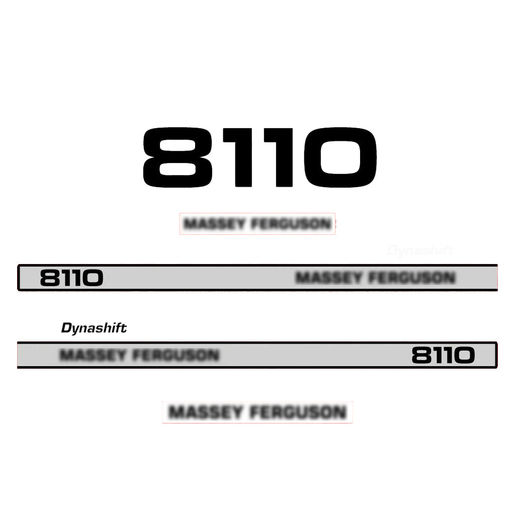 Aftermarket Decal Kit Compatible with Massey Ferguson 8110 – Dynashift Restoration Vinyl Set