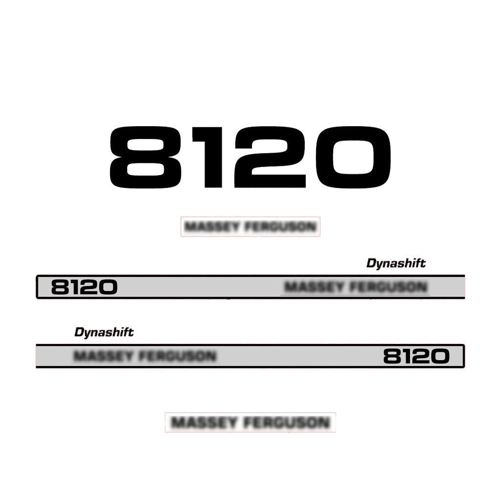 Aftermarket Decal Kit Compatible with Massey Ferguson 8120 – Dynashift Restoration Vinyl Set