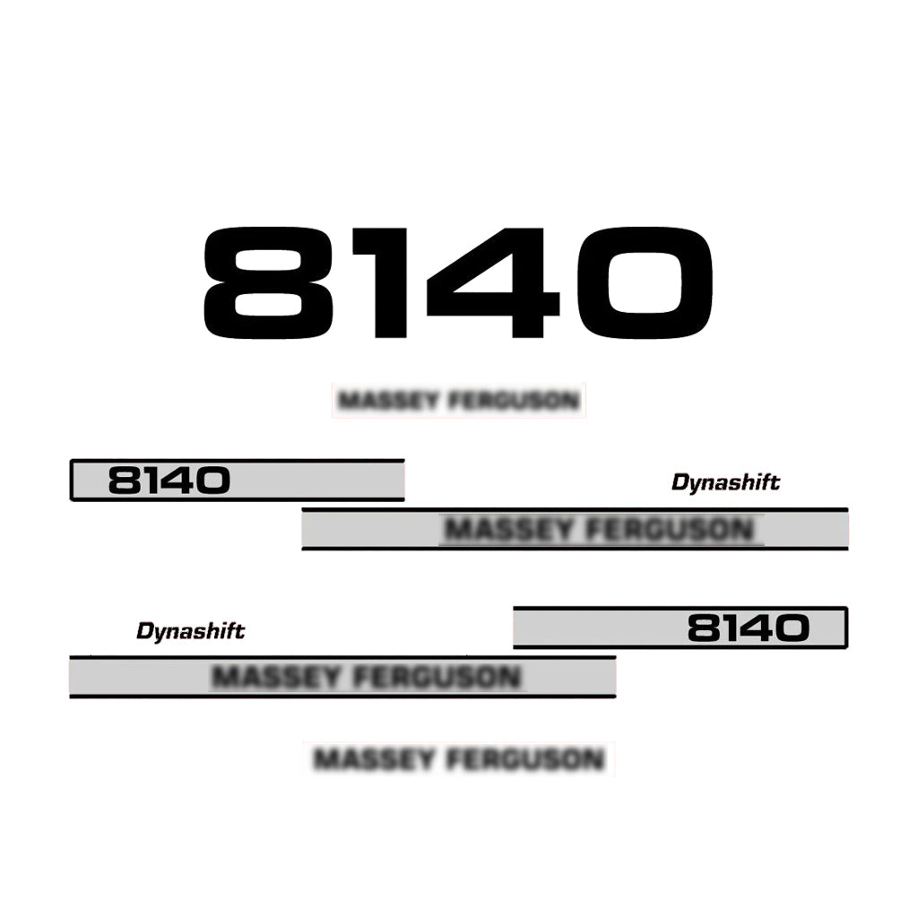 Aftermarket Decal Kit Compatible with Massey Ferguson 8140 – Dynashift Restoration Vinyl Set