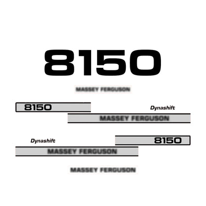 Aftermarket Decal Kit Compatible with Massey Ferguson 8150 – Dynashift Restoration Vinyl Set