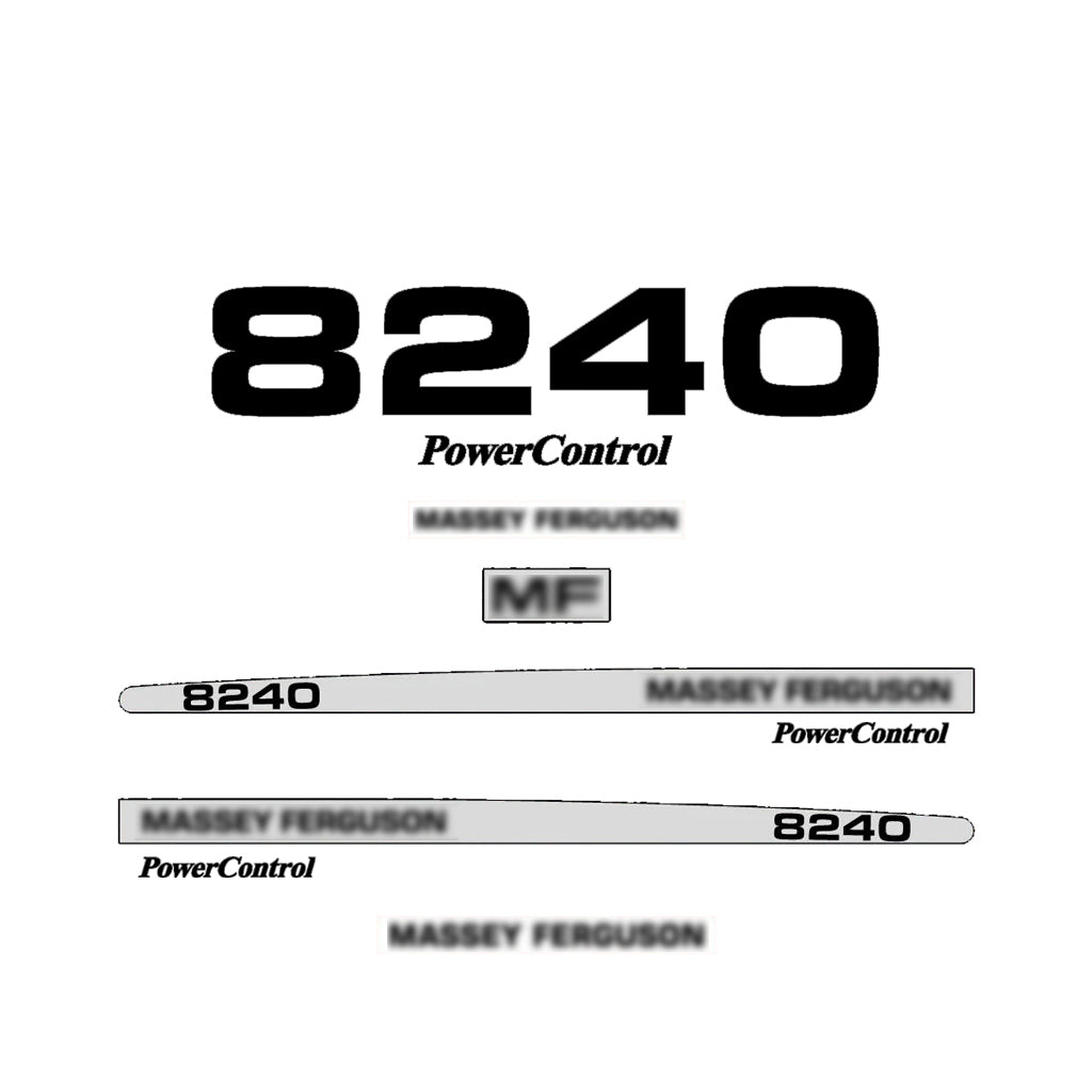 Aftermarket Decal Kit Compatible with Massey Ferguson 8240 – Premium Restoration Vinyl Set