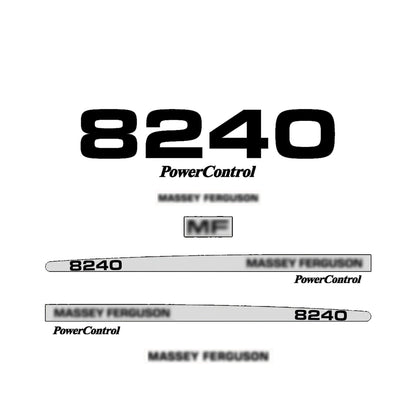 Aftermarket Decal Kit Compatible with Massey Ferguson 8240 – Premium Restoration Vinyl Set