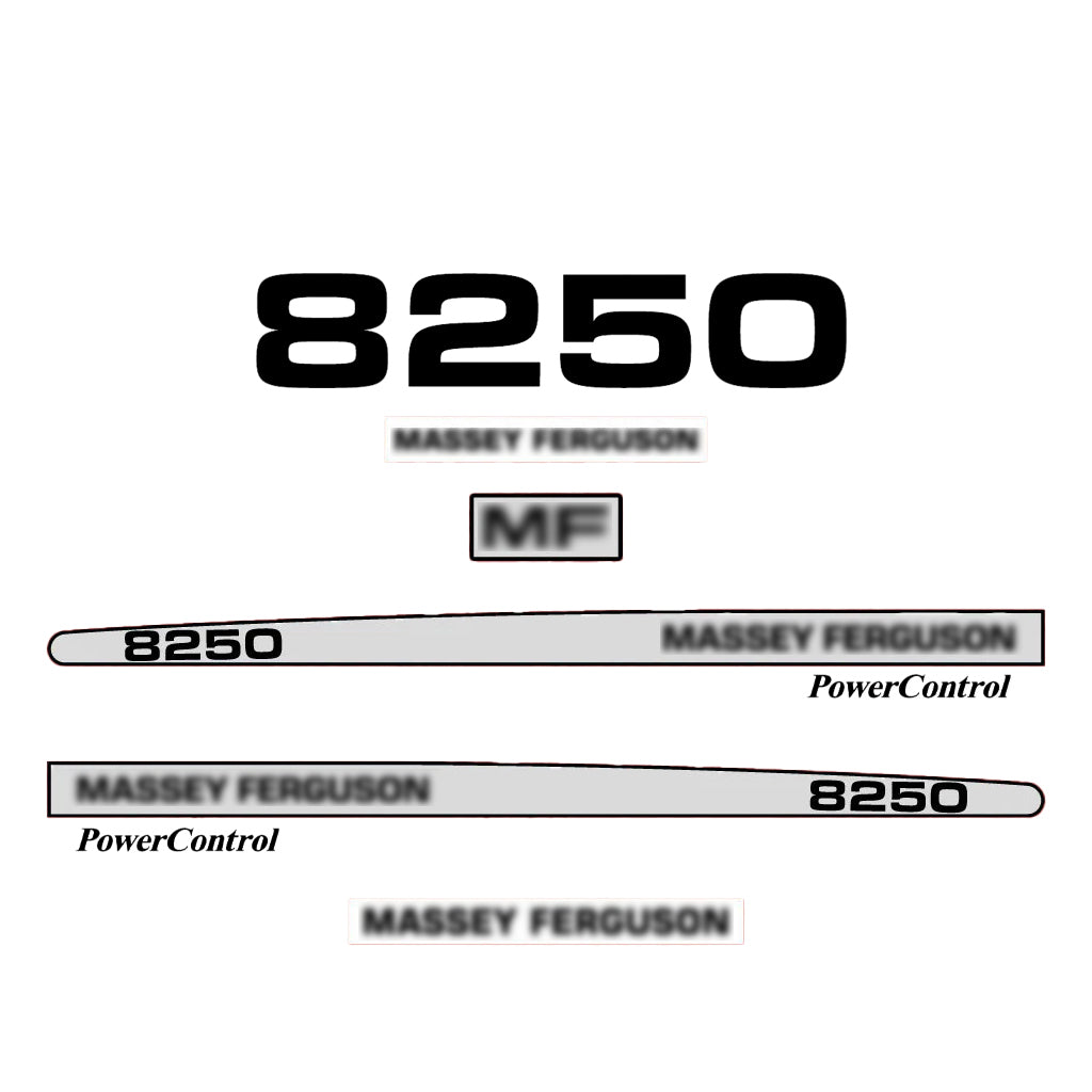 Aftermarket Decal Kit Compatible with Massey Ferguson 8250 – Dynashift Restoration Vinyl Set